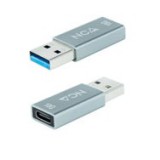 Adaptador usb tipo c a usb tipo a nanocable negro - hembra -  macho gen2 10gbps