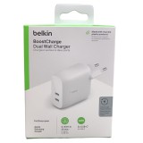 Cargador belkin wcb006vfwh 40w 2x usb tipo c blanco
