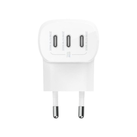 Cargador belkin wcc002vfwh 67w 3x usb tipo c blanco