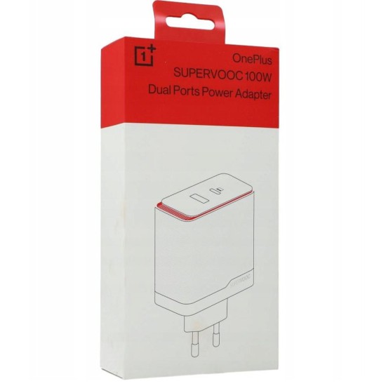 Cargador one plus supervoc 100w 1xusb tipo c 1x usb tipo a blanco