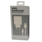 Cargador oppo supervooc 67w usb tipo a blanco + cable usb tipo c a usb tipo a