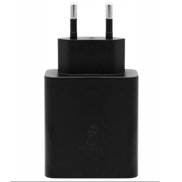 Cargador samsung 50w 2x usb tipo c negro + cable usb tipo c