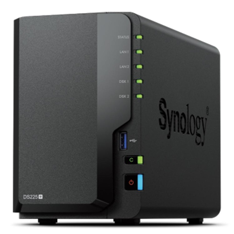 Servidor nas synology disk station ds225+ 2gb 2 bahias gigabit ethernet