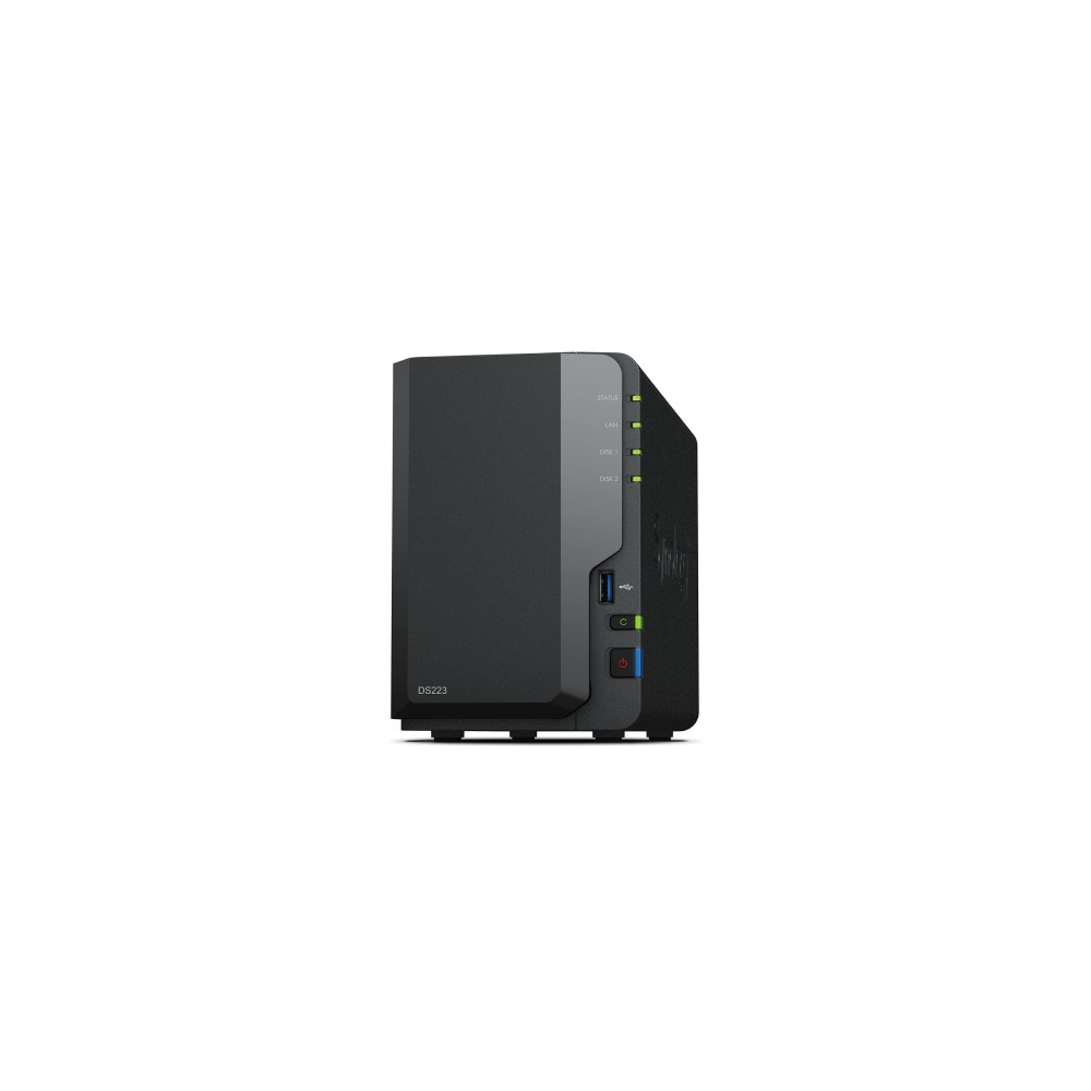 Servidor nas synology disk station ds223 2bay 1.7 ghz qc 2gb ddr 4 1 x gbe 3x usb 3.2