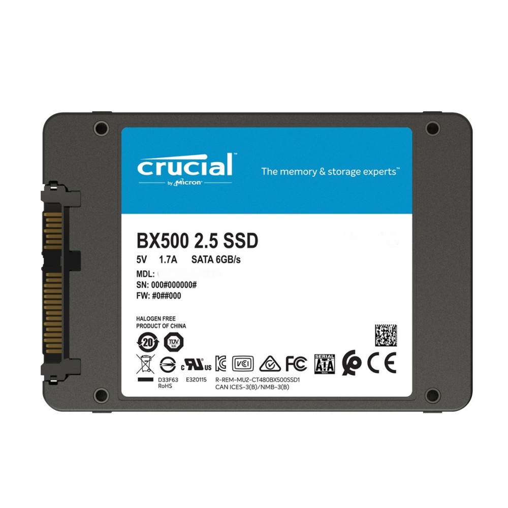 Disco duro interno ssd crucial bx500 500gb 2.5 pulgadas 3d nand sata 6gb - s