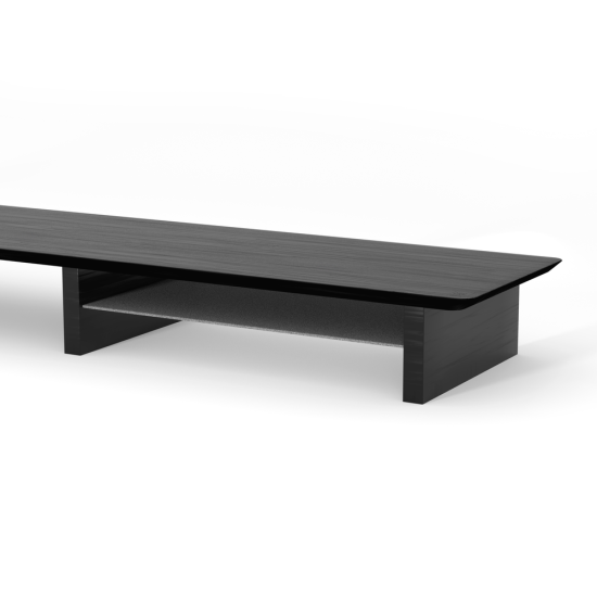 Phoenix harmony estante elevador de monitor en madera para escritorio negro con bandeja forrada en fieltro