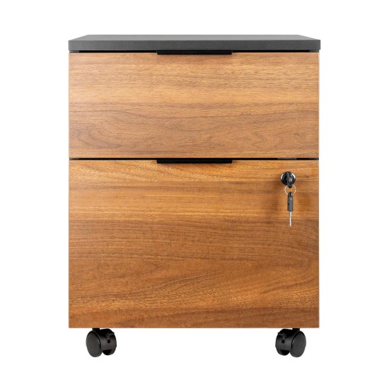 Cajonera phoenix artisan combinación negro y madera nogal