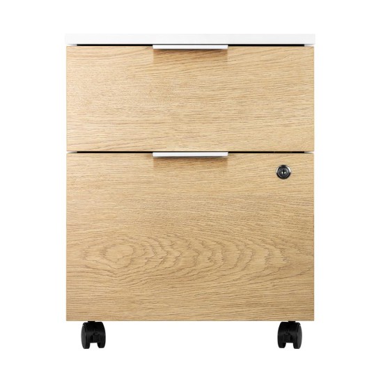 Cajonera phoenix artisan combinación blanca y madera natural