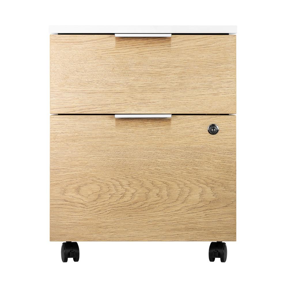 Cajonera phoenix artisan combinación blanca y madera natural