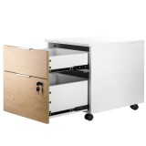 Cajonera phoenix artisan combinación blanca y madera natural