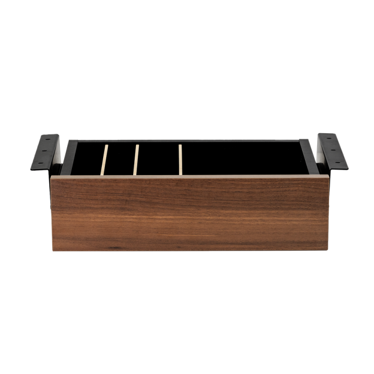 Cajon phoenix para escritorio artisan combinación negro y madera nogal