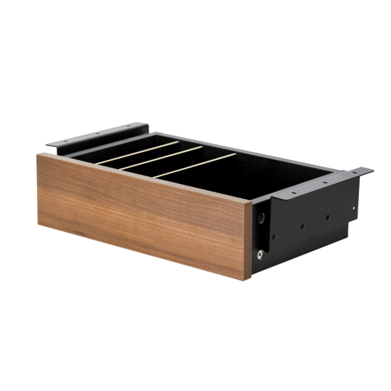 Cajon phoenix para escritorio artisan combinación negro y madera nogal