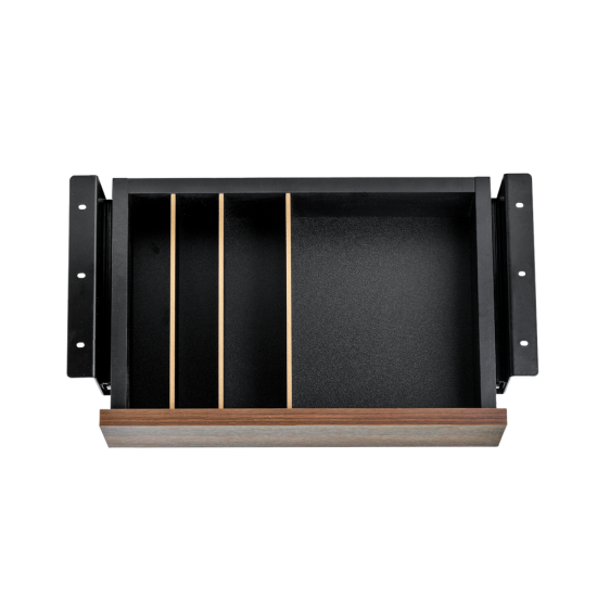 Cajon phoenix para escritorio artisan combinación negro y madera nogal