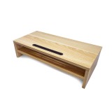 Soporte elevador mesa monitor portatil phoenix madera 2 alturas organizador de cables color madera natural