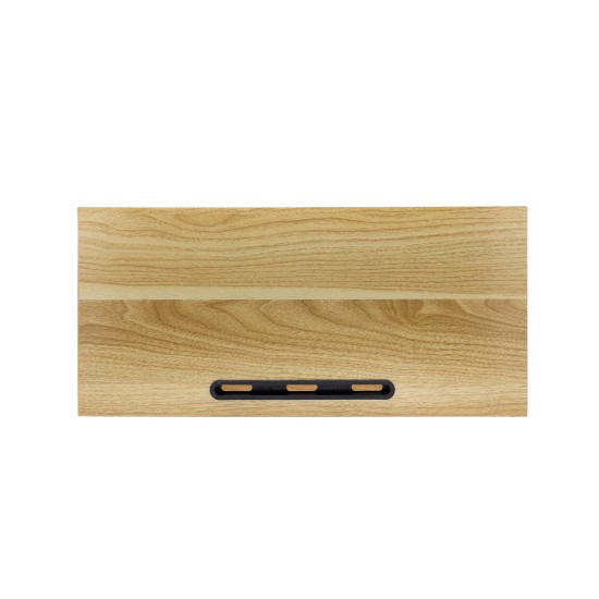 Soporte elevador mesa monitor portatil phoenix madera 2 alturas organizador de cables color madera natural