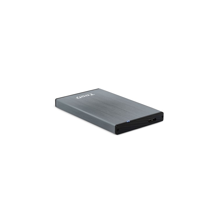Caja externa tooq tqe - 2527g para hhd - ssd 2.5 pulgadas 9.5mm sata usb 3.0 gris