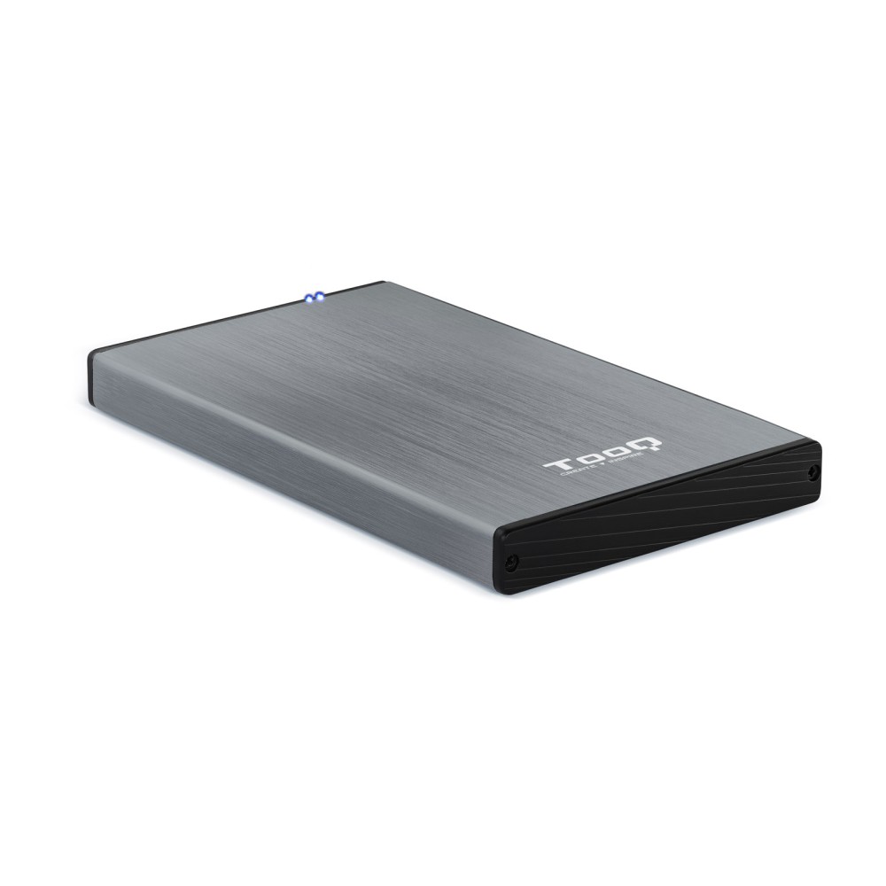 Caja externa tooq tqe - 2527g para hhd - ssd 2.5 pulgadas 9.5mm sata usb 3.0 gris