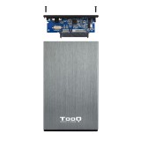 Caja externa tooq tqe - 2527g para hhd - ssd 2.5 pulgadas 9.5mm sata usb 3.0 gris