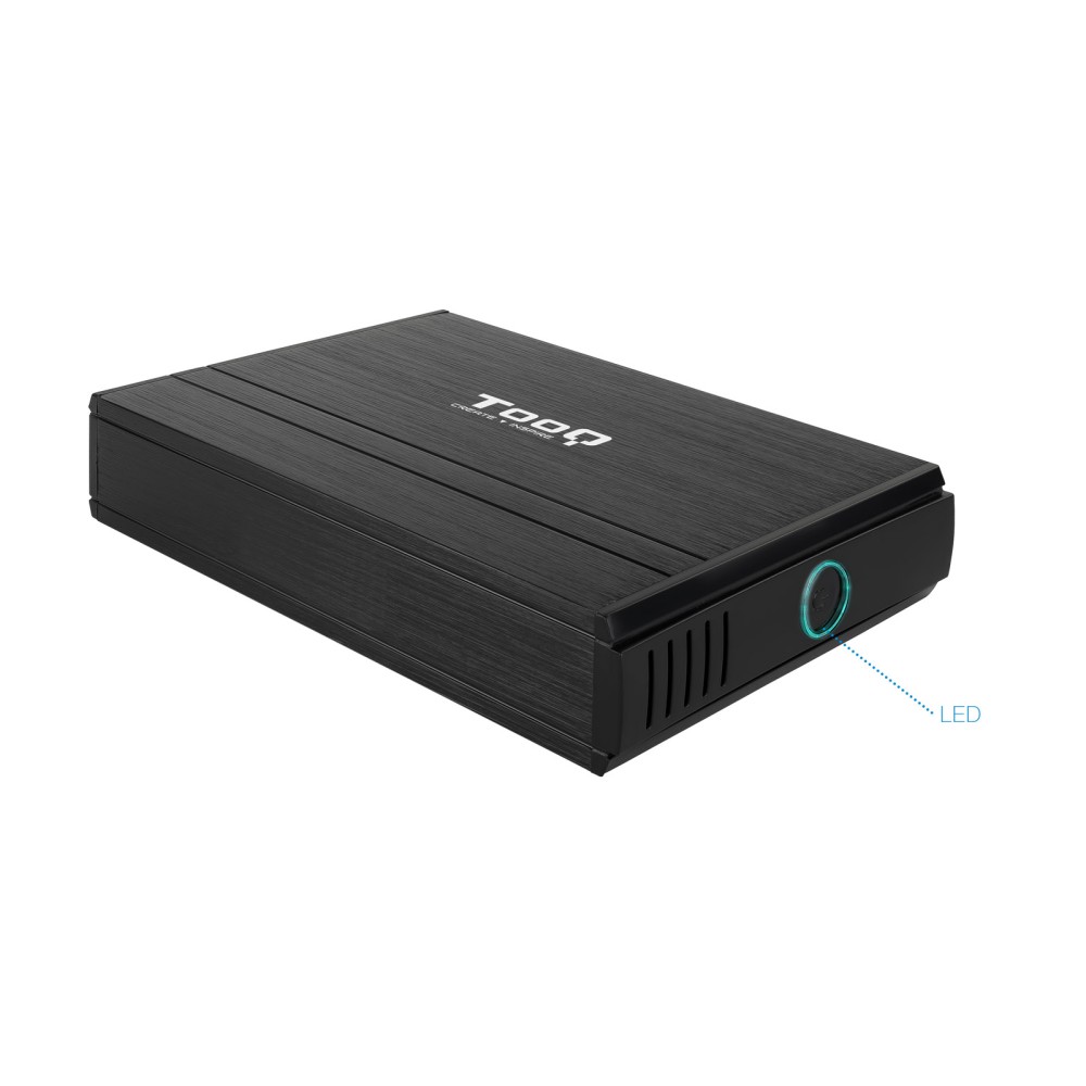 Caja externa tooq tqe - 3520b para hdd 3.5 pulgadas sata usb 2.0 negro