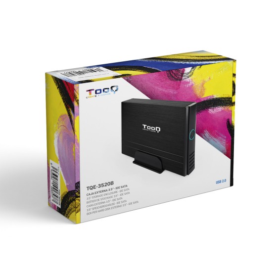 Caja externa tooq tqe - 3520b para hdd 3.5 pulgadas sata usb 2.0 negro