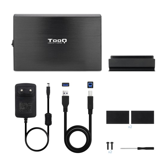 Caja externa tooq tqe - 3531b 3.5 pulgadas sata usb 3.0 negro