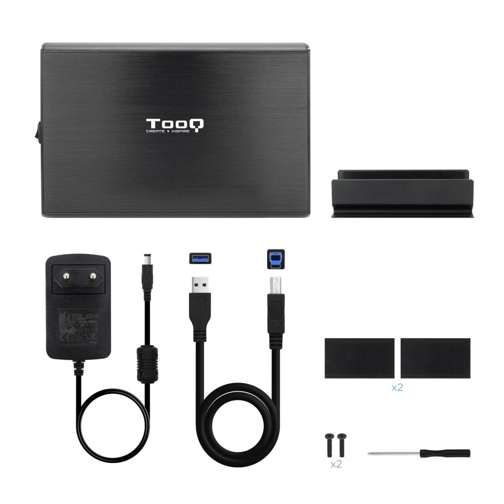 Caja externa tooq tqe - 3531b 3.5 pulgadas sata usb 3.0 negro