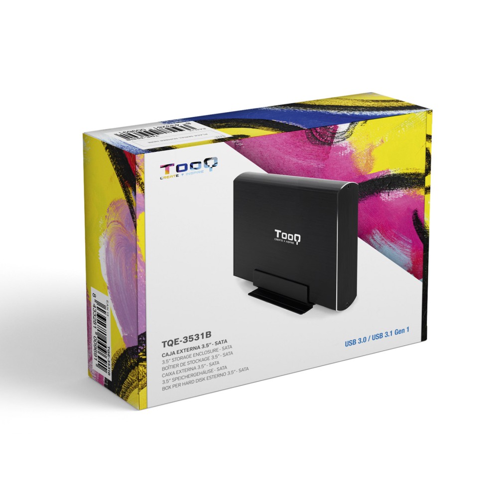 Caja externa tooq tqe - 3531b 3.5 pulgadas sata usb 3.0 negro