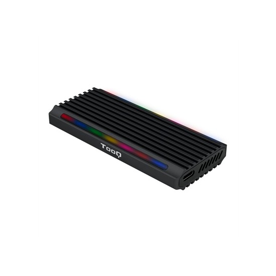 Caja externa tooq tqe - 2222b shinobi para ssd m.2 usb tipo c rgb negro