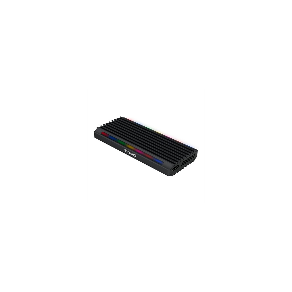 Caja externa tooq tqe - 2222b shinobi para ssd m.2 usb tipo c rgb negro