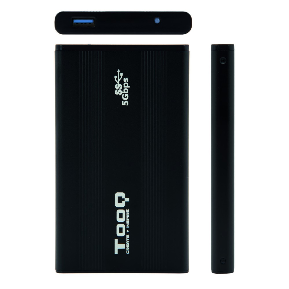 Caja externa tooq tqe - 2524b 2.5 pulgadas 9.5mm sata usb 3.0 negro