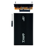 Caja externa tooq tqe - 2524b 2.5 pulgadas 9.5mm sata usb 3.0 negro