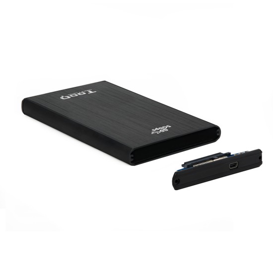 Caja externa tooq tqe - 2522b para hdd - ssd 2.5 pulgadas 9.5mm sata usb 3.0 negra