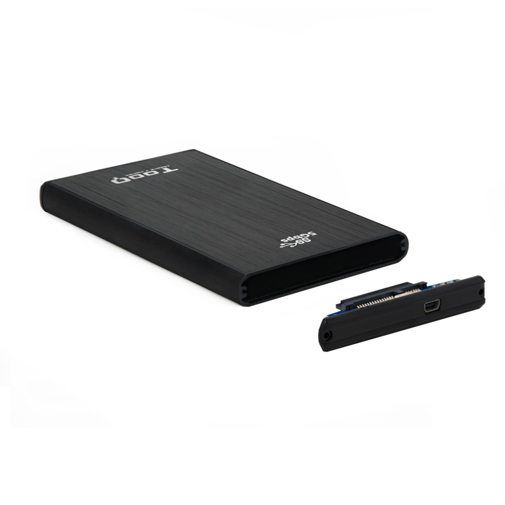 Caja externa tooq tqe - 2522b para hdd - ssd 2.5 pulgadas 9.5mm sata usb 3.0 negra