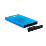 Caja externa tooq tqe - 2527bl para hdd 2.5 pulgadas 9.5mm sata 3 usb 3.0 - 3.1 azul