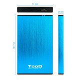 Caja externa tooq tqe - 2527bl para hdd 2.5 pulgadas 9.5mm sata 3 usb 3.0 - 3.1 azul