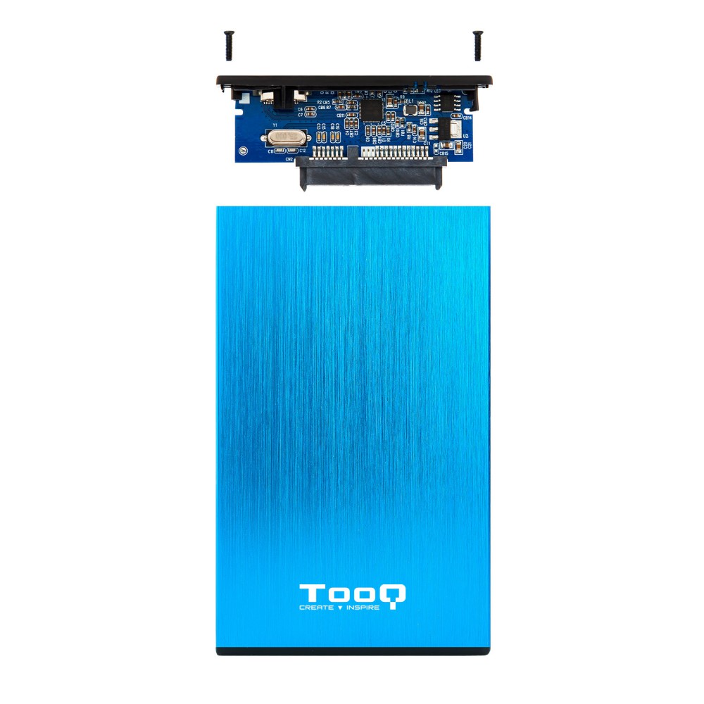 Caja externa tooq tqe - 2527bl para hdd 2.5 pulgadas 9.5mm sata 3 usb 3.0 - 3.1 azul