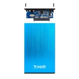 Caja externa tooq tqe - 2527bl para hdd 2.5 pulgadas 9.5mm sata 3 usb 3.0 - 3.1 azul
