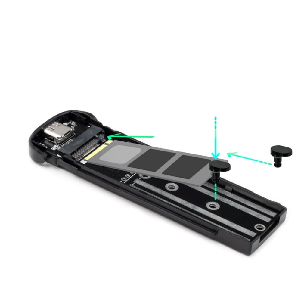 Carcasa disco duro tooq tqe - 2201r para ssd m.2 usb - c negra