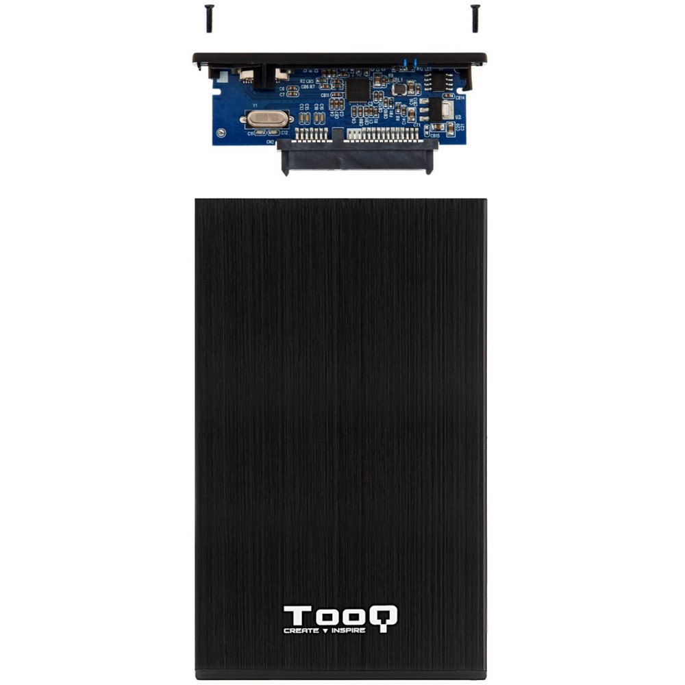 Caja externa tooq tqe - 2527b para hdd - ssd 2.5 pulgadas 9.5mm sata usb 3.0 negra