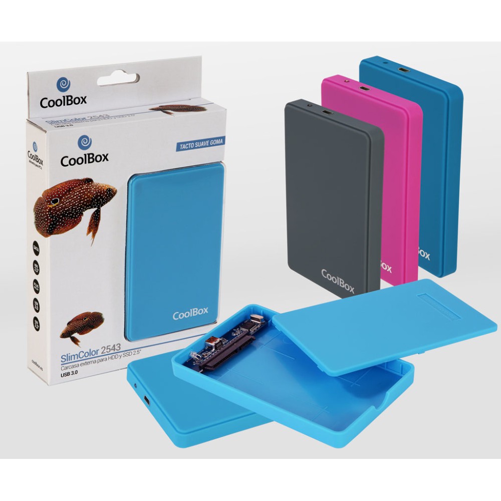 Carcasa disco duro - hdd - ssd coolbox coo - scg2543 - 8 2.5 pulgadas sata usb 3.0 gris