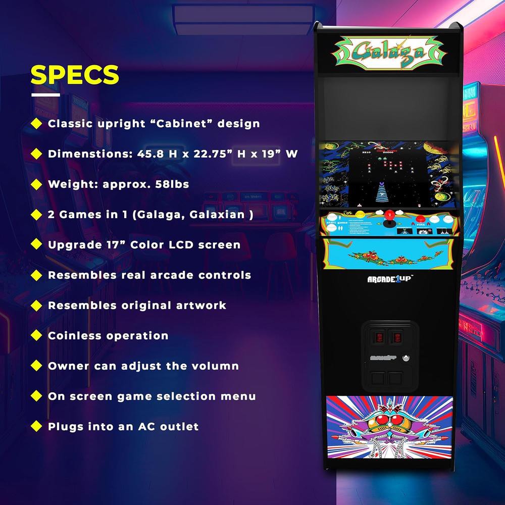 Máquina arcade 1up galaga deluxe