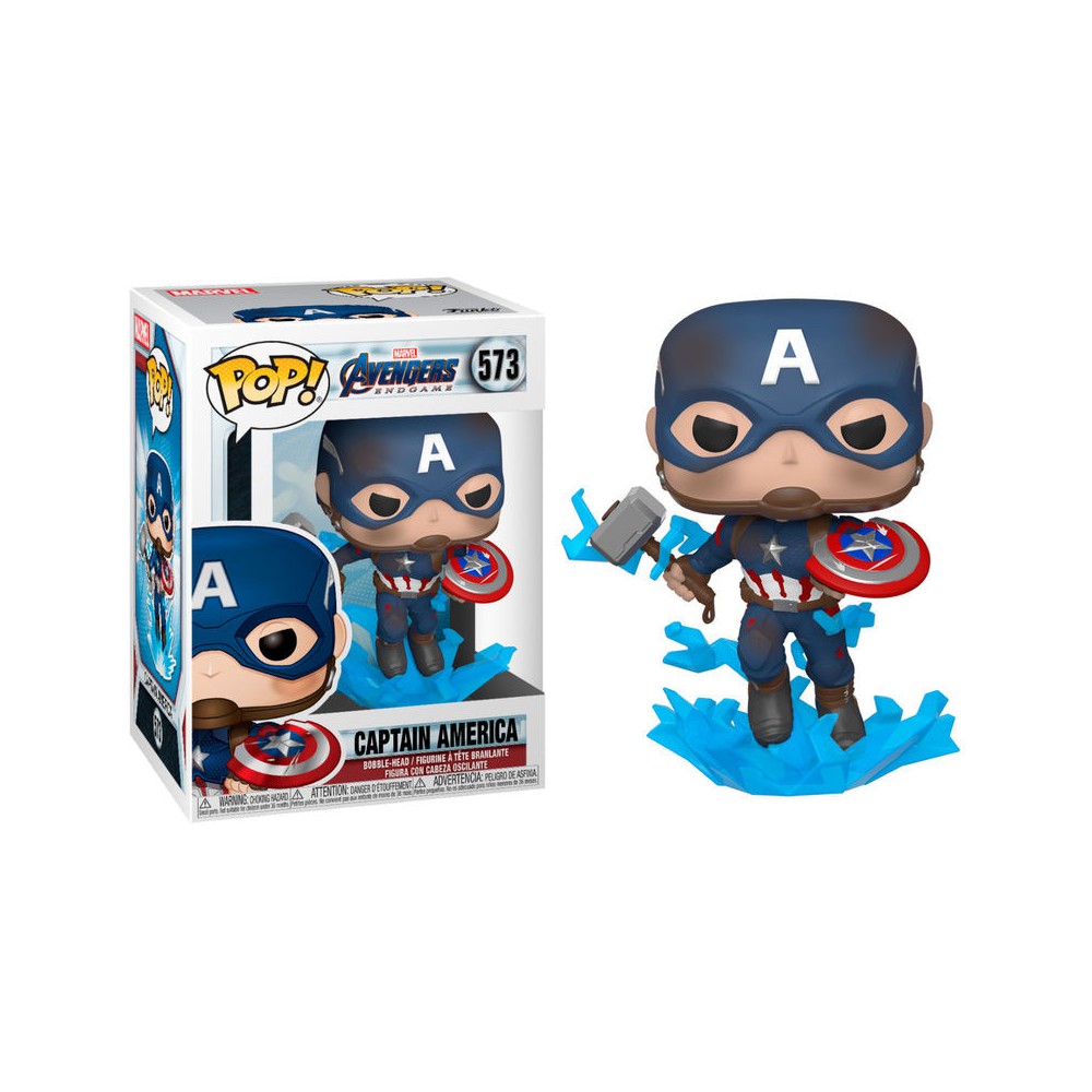 Funko pop marvel los vengadores endgame capitan america con escudo roto & mjolnir 45137