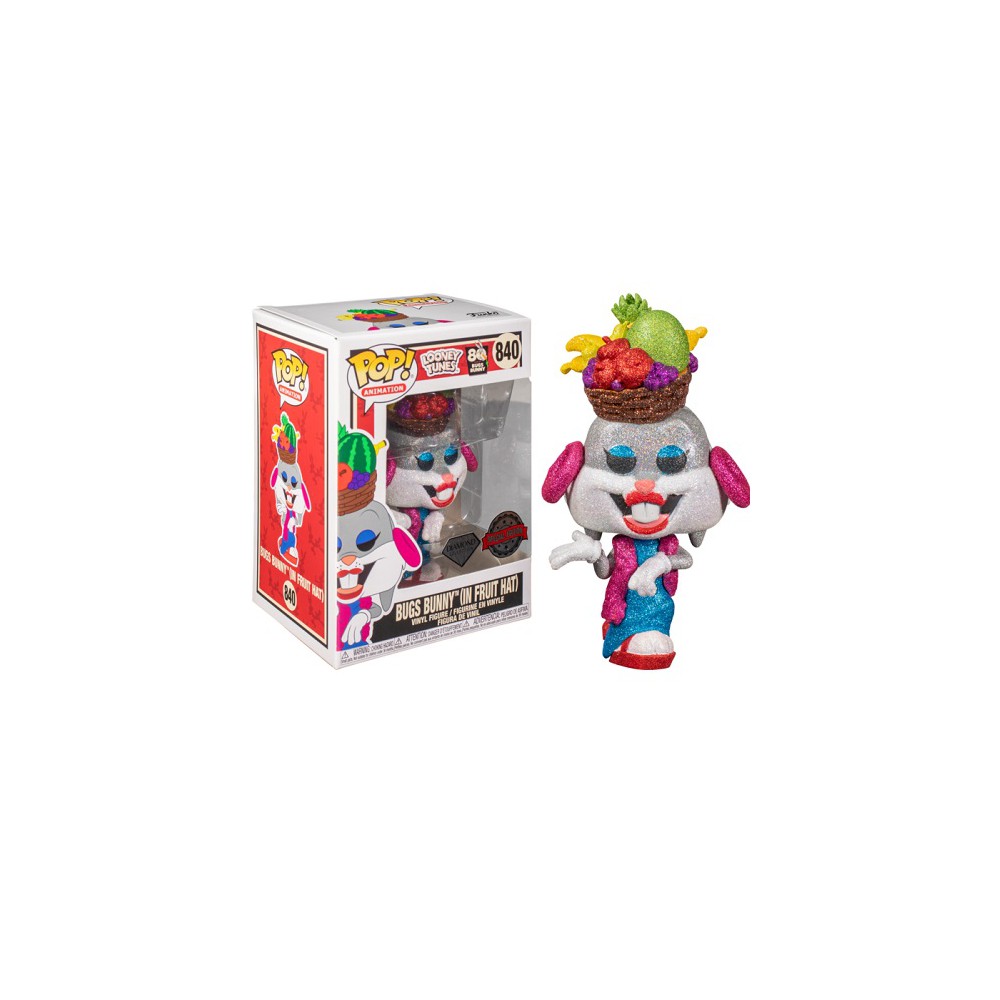 Funko pop looney tunes bugs bunny con sombrero de frutas glitter efecto diamante exclusivo edicion especial 51731