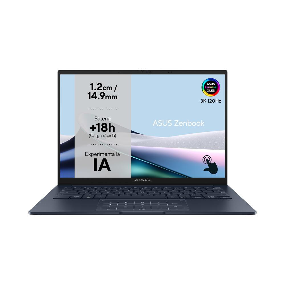 Portatil asus zenbook ux3405ca - pz284w u7 - 255h 16gb ssd 1tb 14 pulgadas
