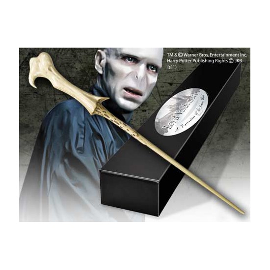 Replica the noble collection harry potter lord voldemort varita con caja y placa de identificacion