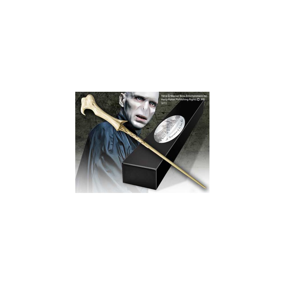 Replica the noble collection harry potter lord voldemort varita con caja y placa de identificacion
