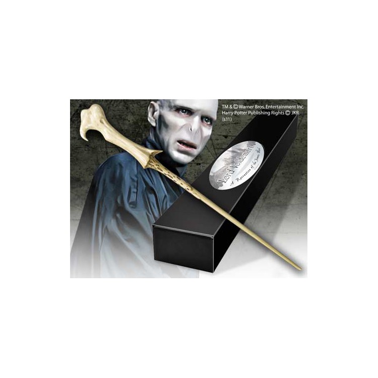 Replica the noble collection harry potter lord voldemort varita con caja y placa de identificacion