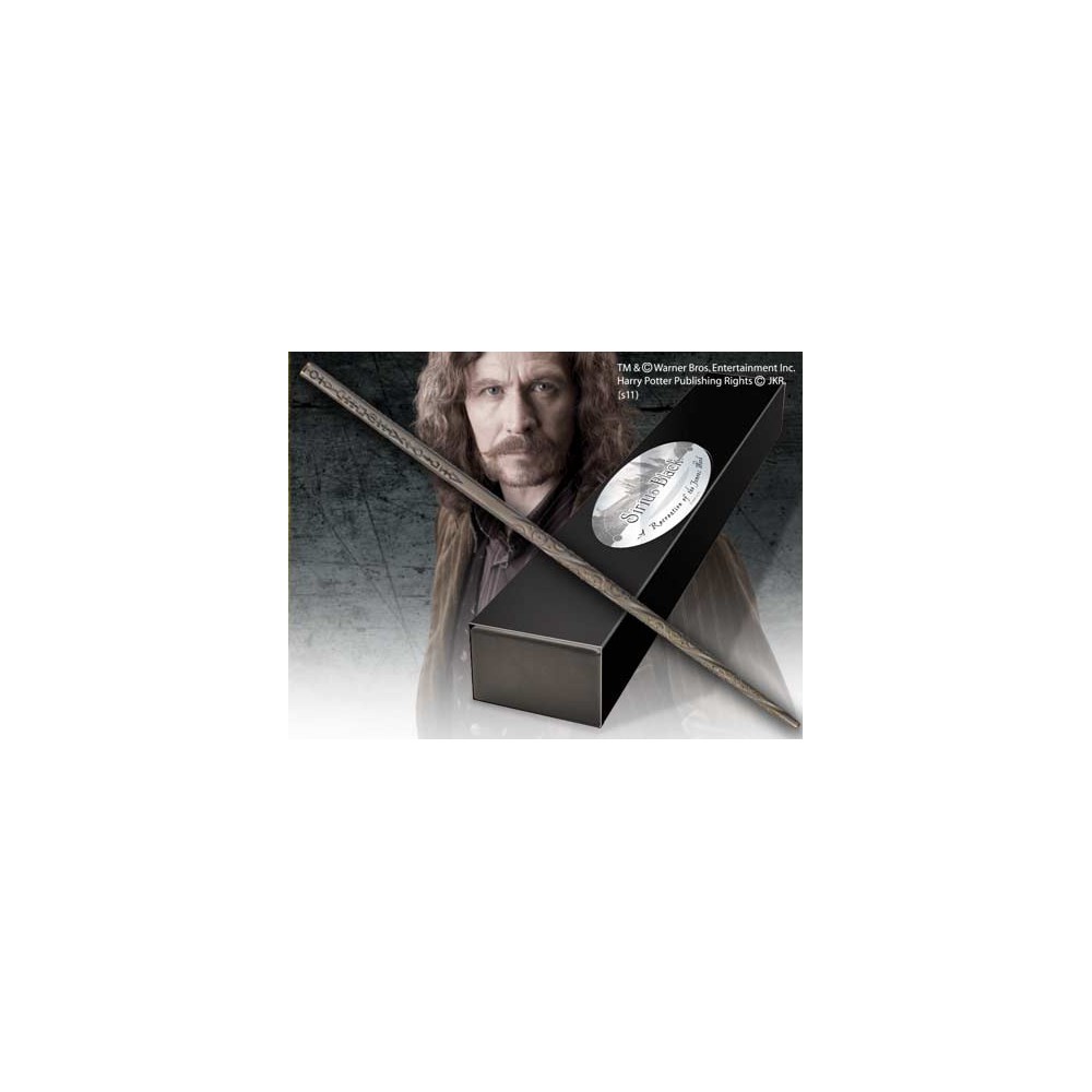Replica the noble collection harry potter sirius black varita con caja y placa de identificacion