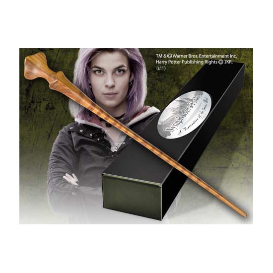 Replica the noble collection harry potter nymphadora tonks varita con caja y placa de identificacion