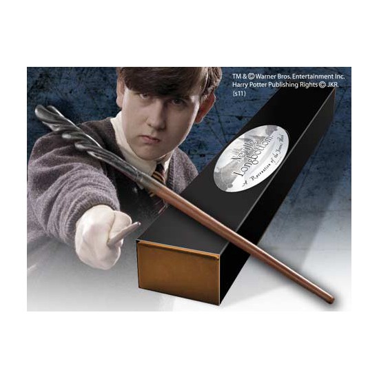 Replica the noble collection harry potter neville longbottom varita con caja y placa de identificacion